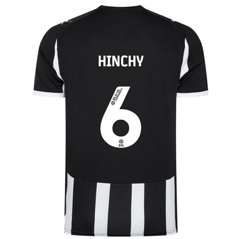 Danxen Mænd Jack Hinchy #6 Sort Hvid Hjemmebane Spillertrøjer 2025/26 Trøje T-Shirt