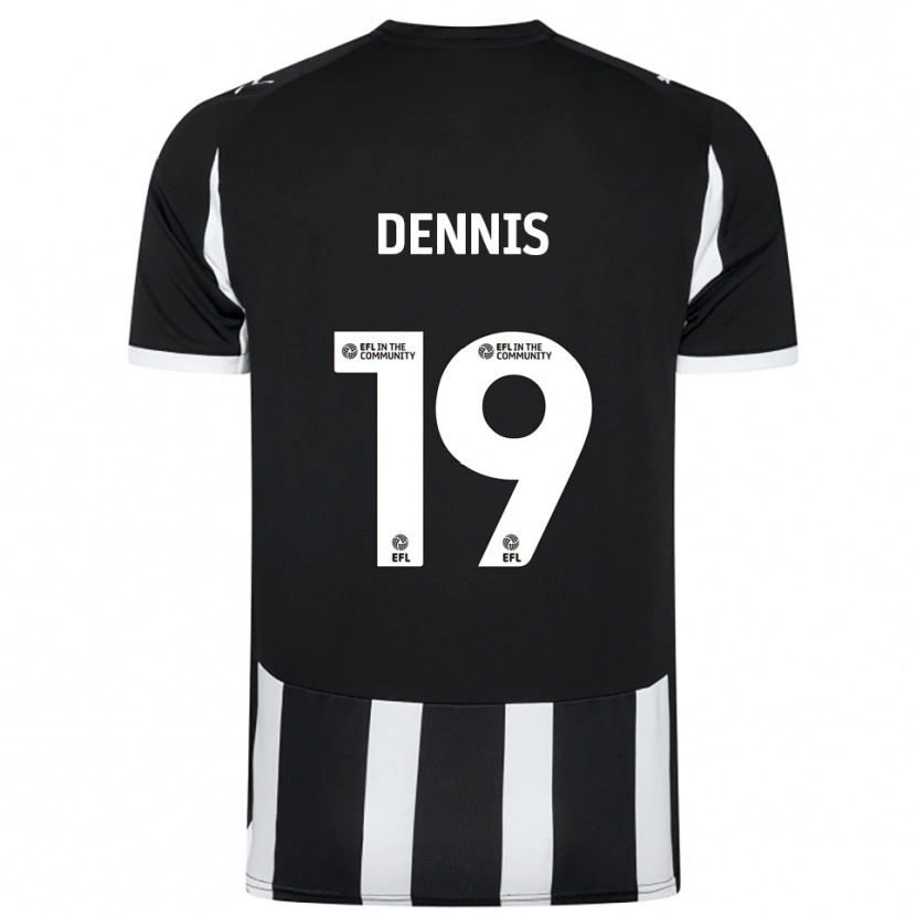Danxen Mænd Matthew Dennis #19 Sort Hvid Hjemmebane Spillertrøjer 2025/26 Trøje T-Shirt