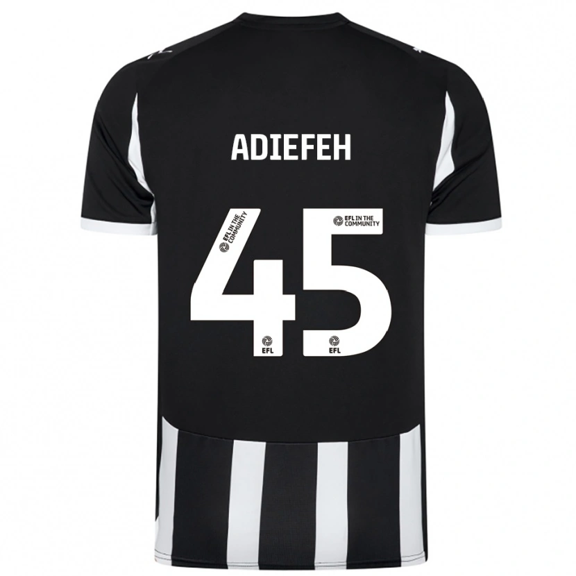 Danxen Mænd Daniel Adiefeh #45 Sort Hvid Hjemmebane Spillertrøjer 2025/26 Trøje T-Shirt