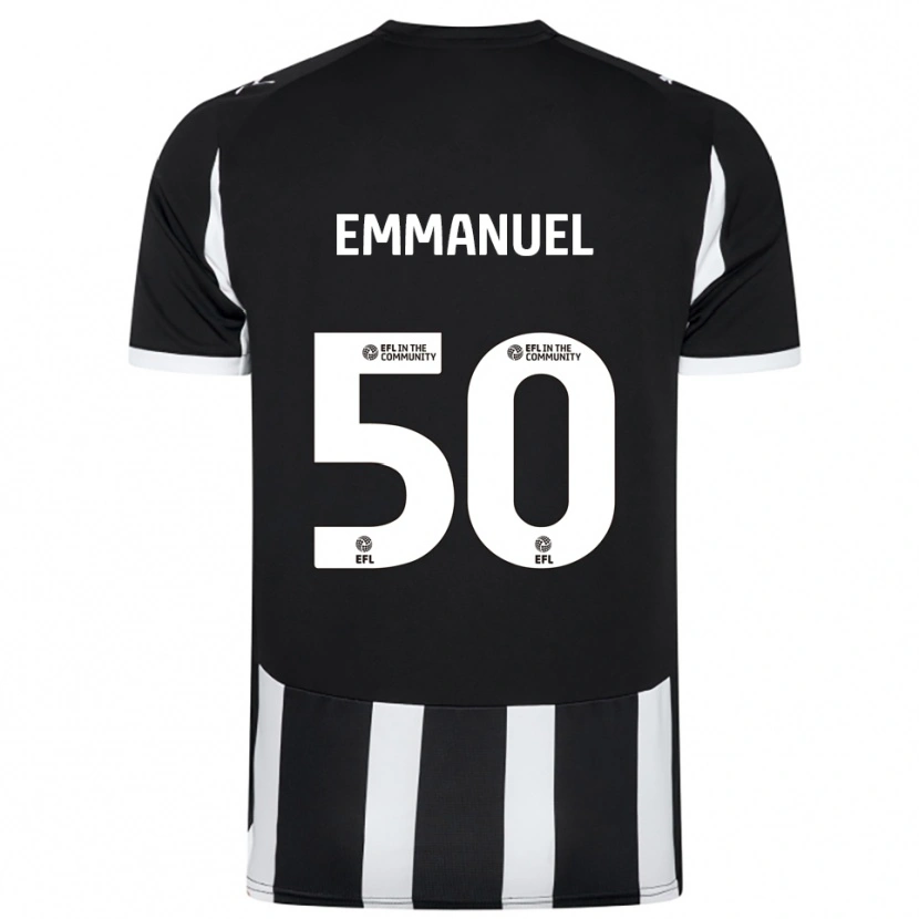 Danxen Mænd Daniel Emmanuel #50 Sort Hvid Hjemmebane Spillertrøjer 2025/26 Trøje T-Shirt