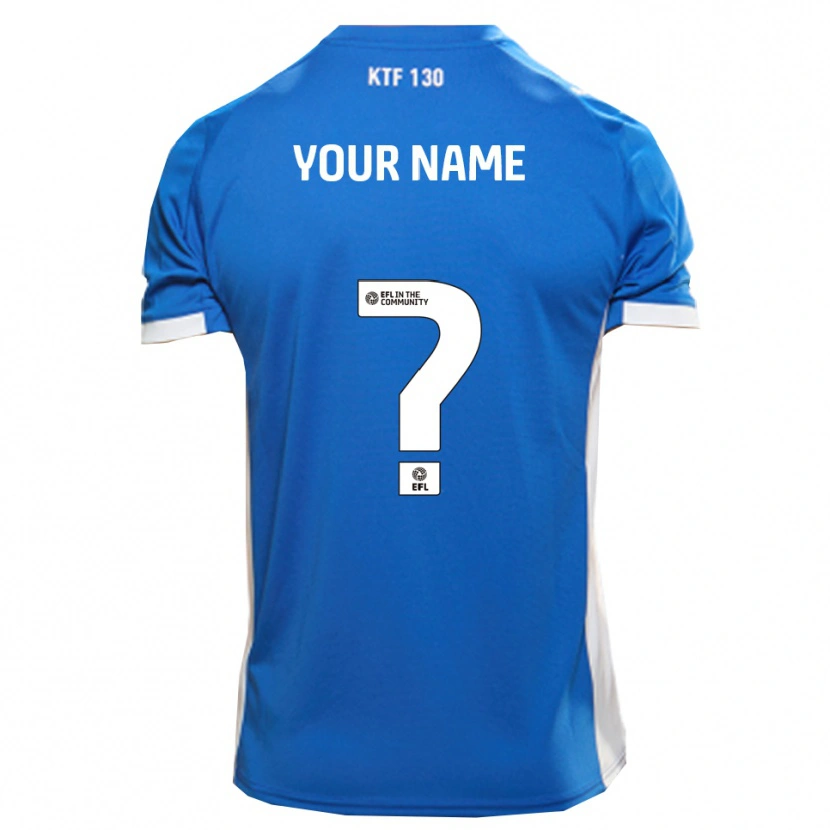 Danxen Mænd Dit Navn #0 Blå Hvid Hjemmebane Spillertrøjer 2025/26 Trøje T-Shirt