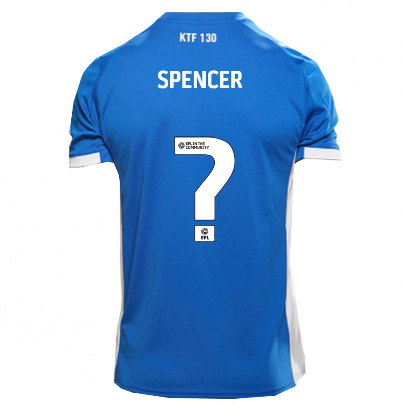 Danxen Mænd Ryan Spencer #0 Blå Hvid Hjemmebane Spillertrøjer 2025/26 Trøje T-Shirt
