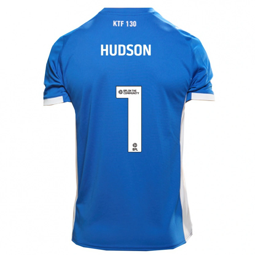 Danxen Mænd Mathew Hudson #1 Blå Hvid Hjemmebane Spillertrøjer 2025/26 Trøje T-Shirt