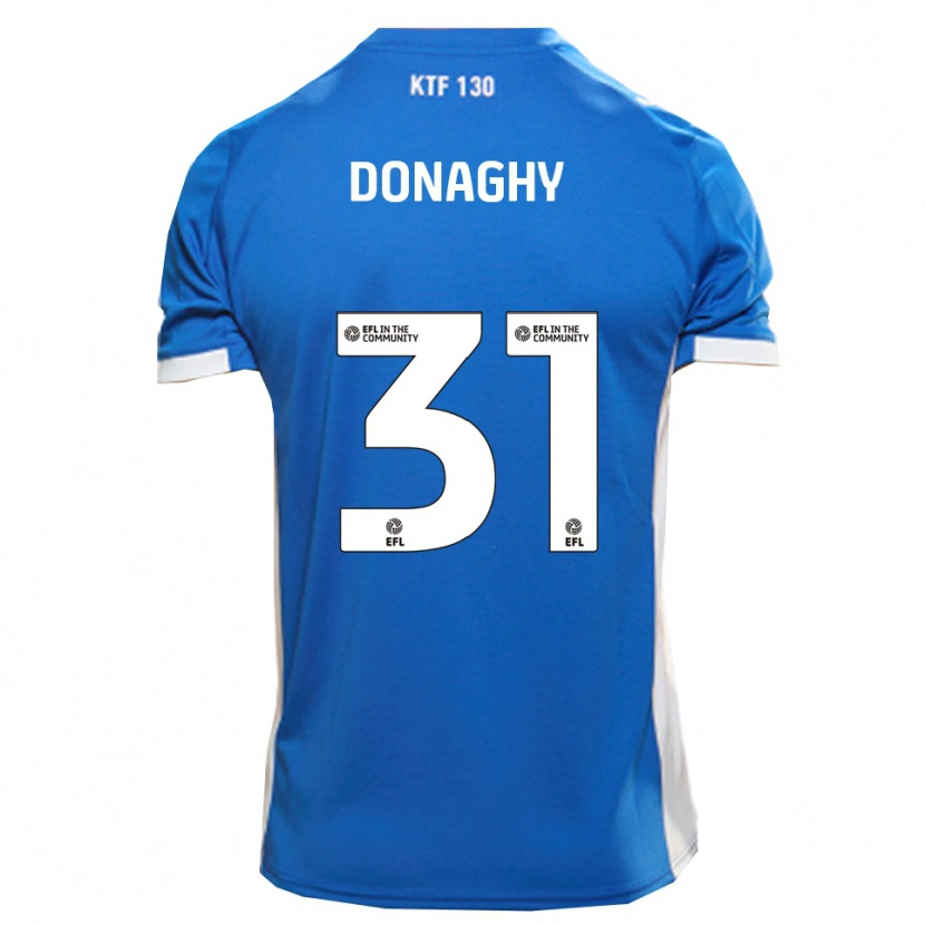 Danxen Mænd Tom Donaghy #31 Blå Hvid Hjemmebane Spillertrøjer 2025/26 Trøje T-Shirt