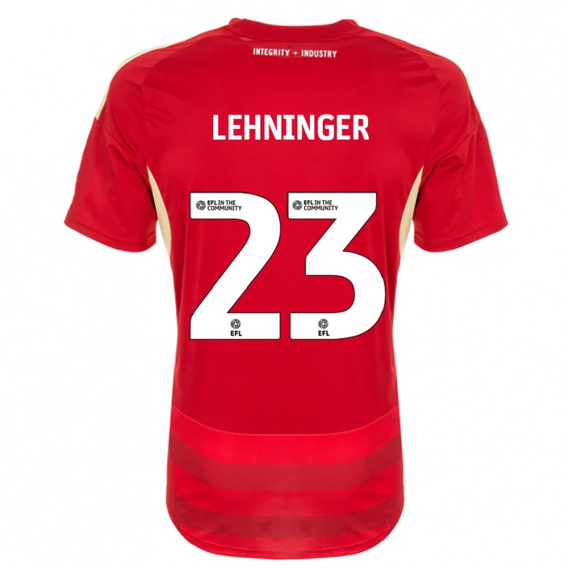 Danxen Mænd Saskia Lehninger #23 Rød Hvid Hjemmebane Spillertrøjer 2025/26 Trøje T-Shirt