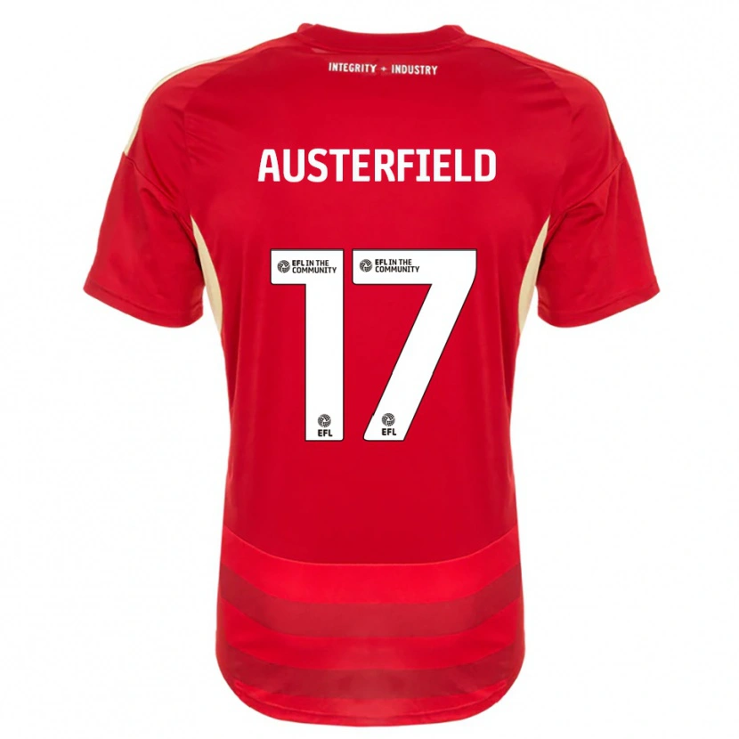 Danxen Mænd Josh Austerfield #17 Rød Hvid Hjemmebane Spillertrøjer 2025/26 Trøje T-Shirt