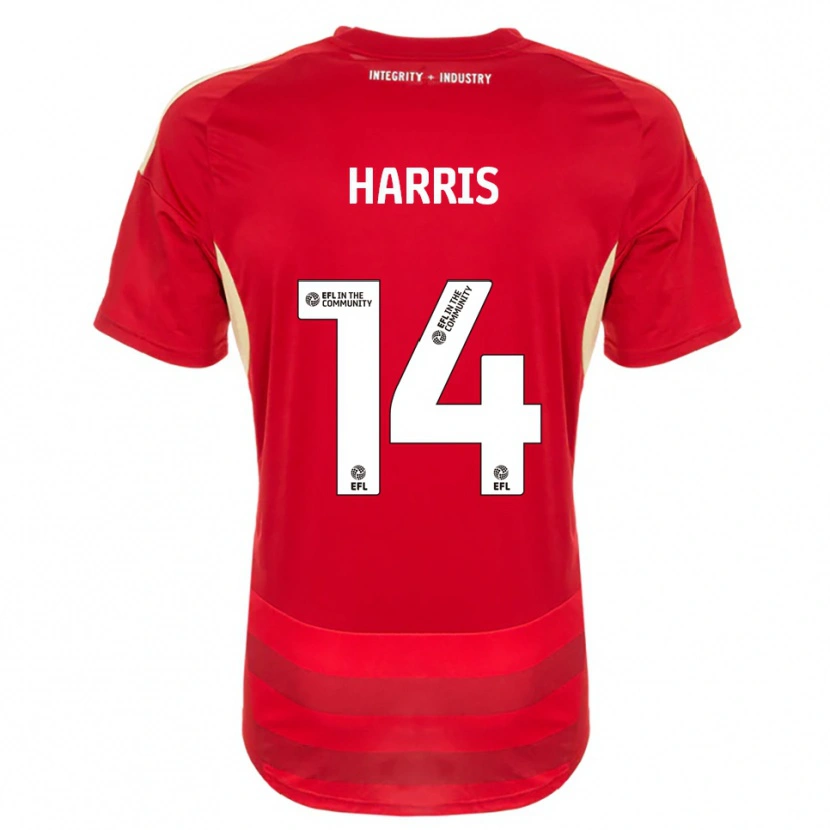 Danxen Mænd Kadeem Harris #14 Rød Hvid Hjemmebane Spillertrøjer 2025/26 Trøje T-Shirt