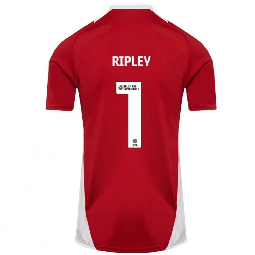 Danxen Mænd Connor Ripley #1 Rød Hvid Guld Hjemmebane Spillertrøjer 2025/26 Trøje T-Shirt