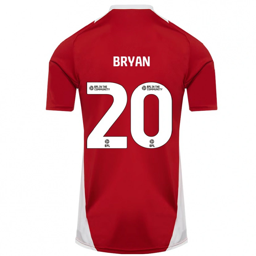 Danxen Mænd Joshua Bryan #20 Rød Hvid Guld Hjemmebane Spillertrøjer 2025/26 Trøje T-Shirt