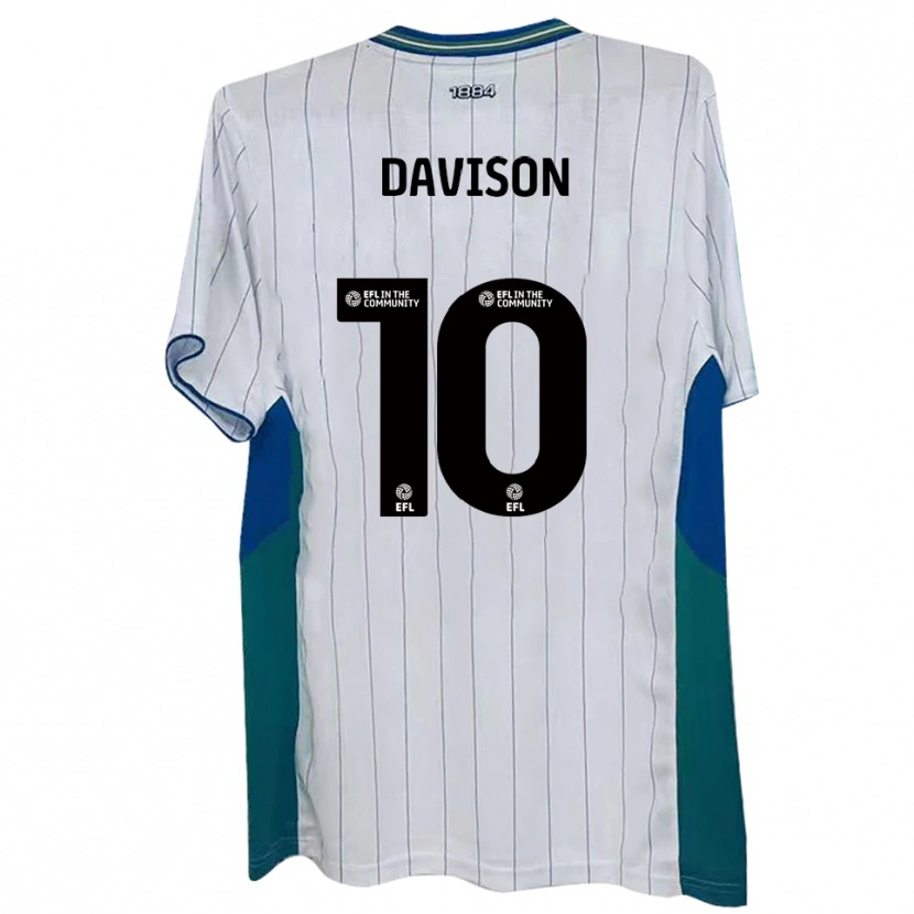 Danxen Mænd Josh Davison #10 Hvid Grøn Blå Hjemmebane Spillertrøjer 2025/26 Trøje T-Shirt