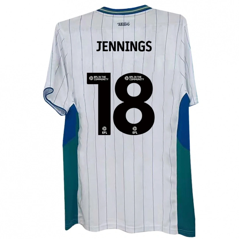Danxen Mænd Connor Jennings #18 Hvid Grøn Blå Hjemmebane Spillertrøjer 2025/26 Trøje T-Shirt