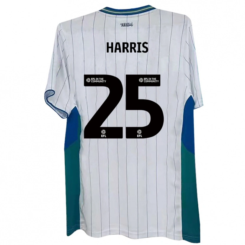 Danxen Mænd Taylan Harris #25 Hvid Grøn Blå Hjemmebane Spillertrøjer 2025/26 Trøje T-Shirt