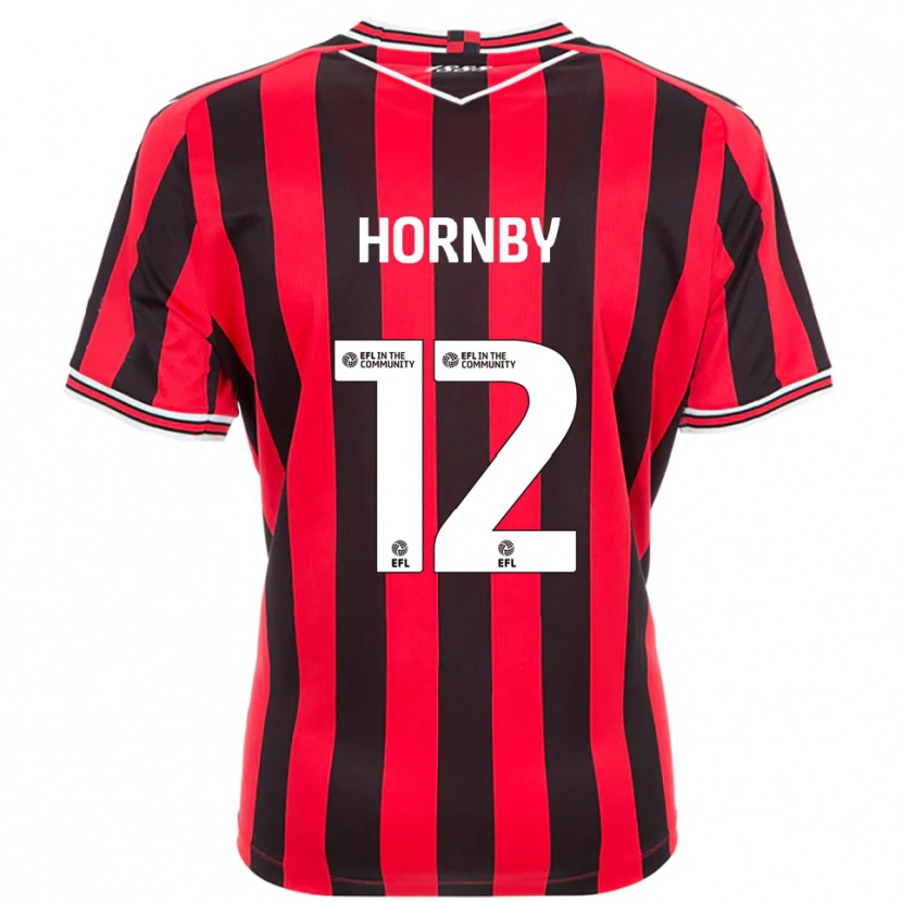 Danxen Mænd Sam Hornby #12 Rød Sort Hjemmebane Spillertrøjer 2025/26 Trøje T-Shirt