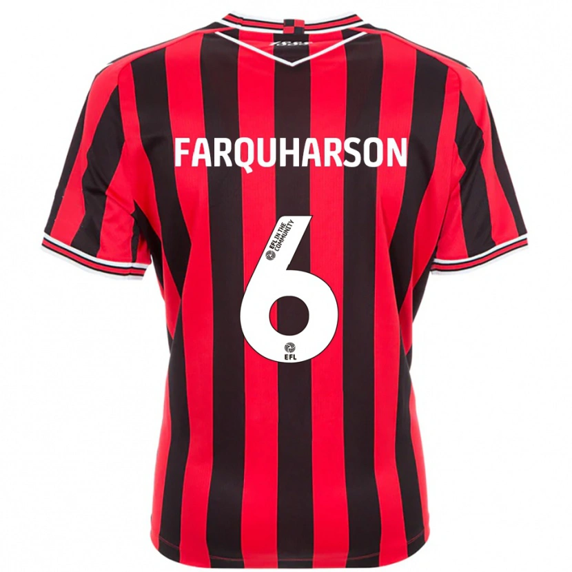 Danxen Mænd Priestley Farquharson #6 Rød Sort Hjemmebane Spillertrøjer 2025/26 Trøje T-Shirt