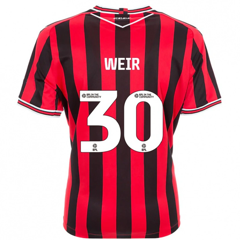 Danxen Mænd Evan Weir #30 Rød Sort Hjemmebane Spillertrøjer 2025/26 Trøje T-Shirt