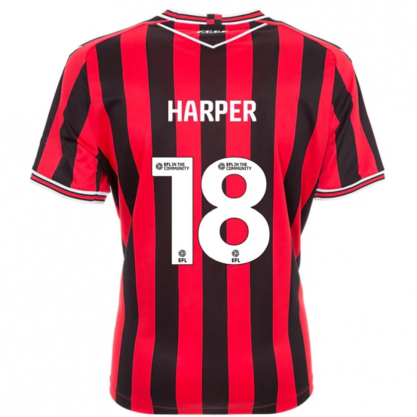 Danxen Mænd Vincent Harper #18 Rød Sort Hjemmebane Spillertrøjer 2025/26 Trøje T-Shirt