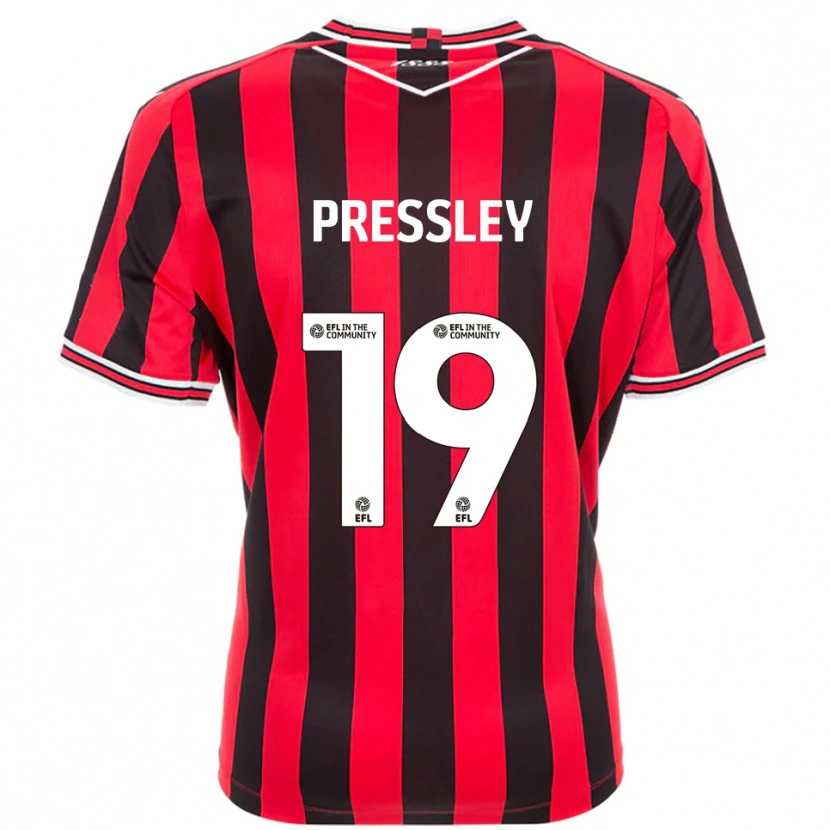 Danxen Mænd Aaron Pressley #19 Rød Sort Hjemmebane Spillertrøjer 2025/26 Trøje T-Shirt