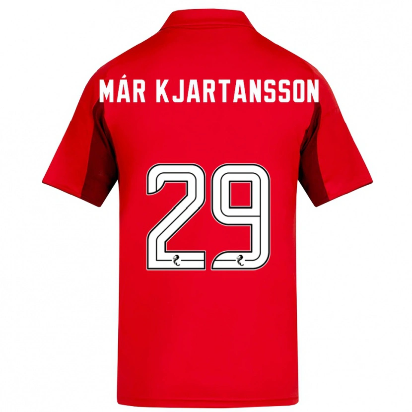 Danxen Mænd Kjartan Már Kjartansson #29 Rød Burgunder Hjemmebane Spillertrøjer 2025/26 Trøje T-Shirt