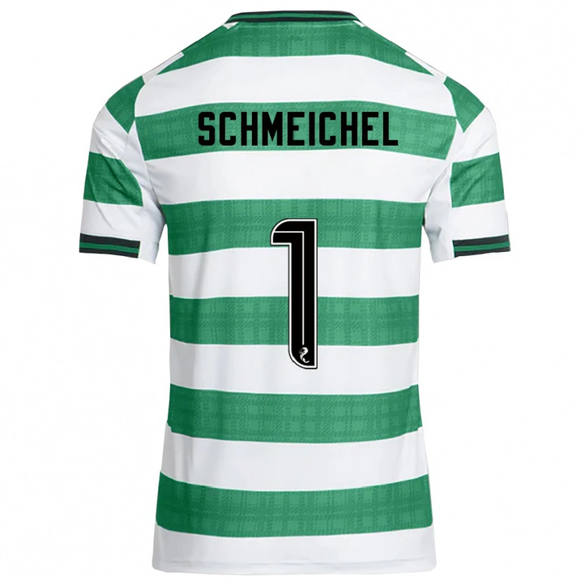 Danxen Mænd Kasper Schmeichel #1 Grøn Hvid Hjemmebane Spillertrøjer 2025/26 Trøje T-Shirt