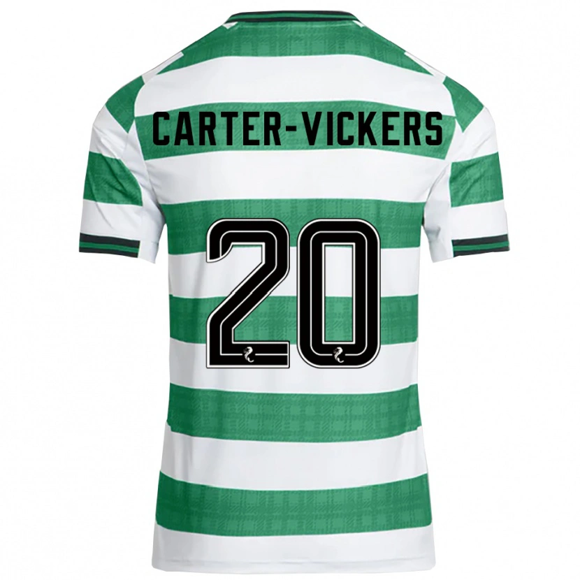 Danxen Mænd Cameron Carter-Vickers #20 Grøn Hvid Hjemmebane Spillertrøjer 2025/26 Trøje T-Shirt