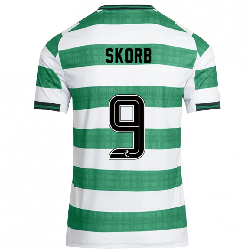 Danxen Mænd Filip Skorb #9 Grøn Hvid Hjemmebane Spillertrøjer 2025/26 Trøje T-Shirt