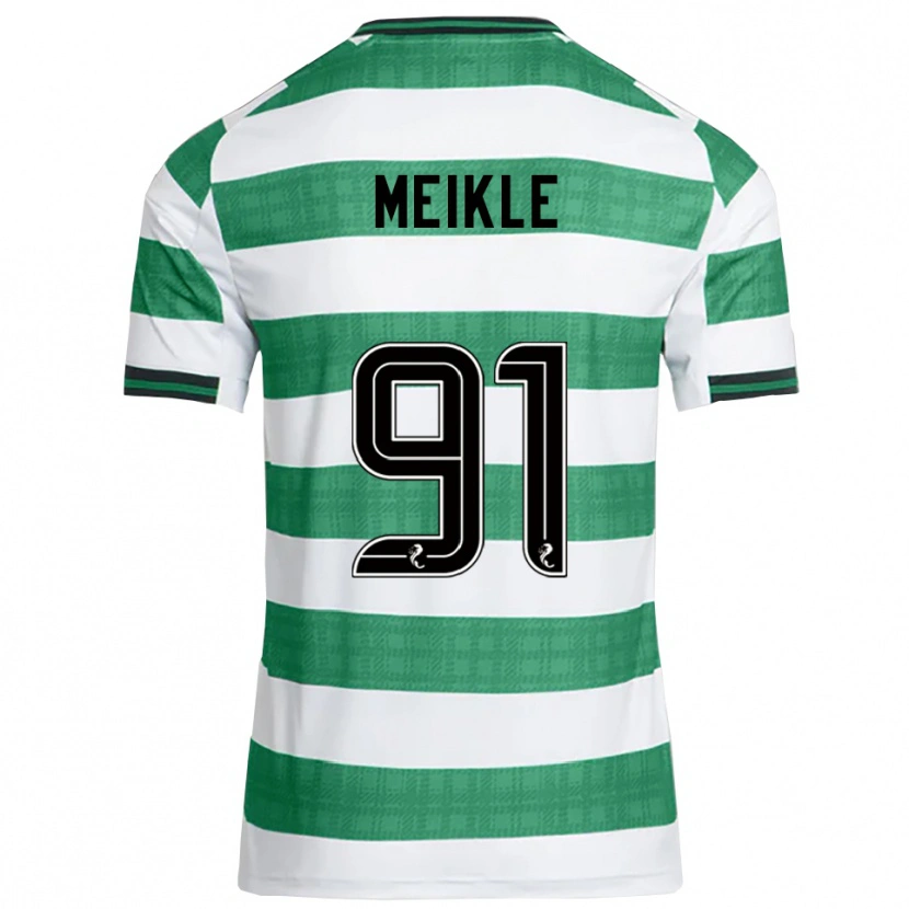 Danxen Mænd Jamie Meikle #91 Grøn Hvid Hjemmebane Spillertrøjer 2025/26 Trøje T-Shirt