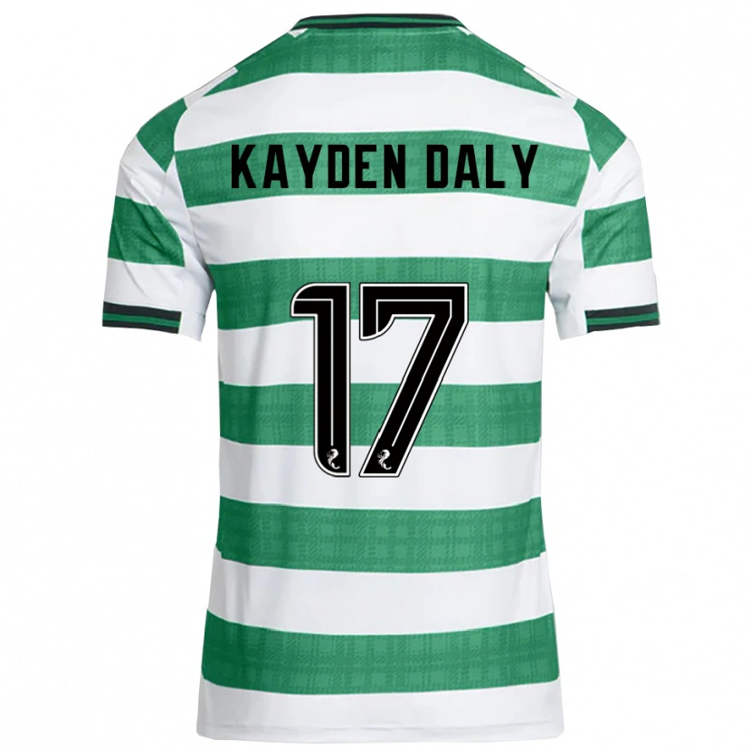 Danxen Mænd Kayden Daly #17 Grøn Hvid Hjemmebane Spillertrøjer 2025/26 Trøje T-Shirt