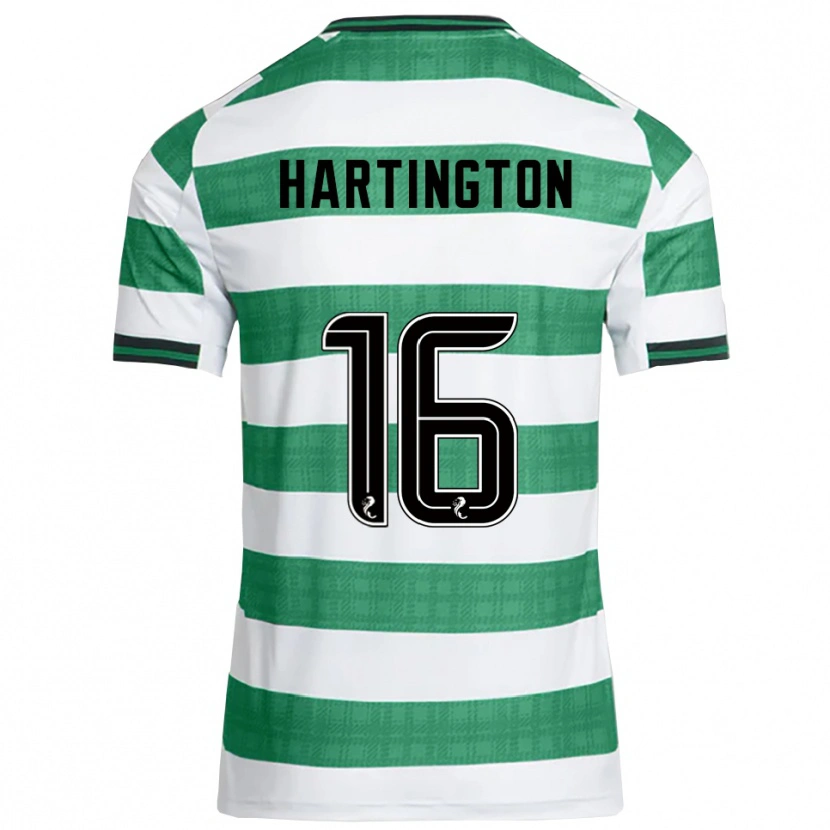 Danxen Mænd Owen Hartington #16 Grøn Hvid Hjemmebane Spillertrøjer 2025/26 Trøje T-Shirt