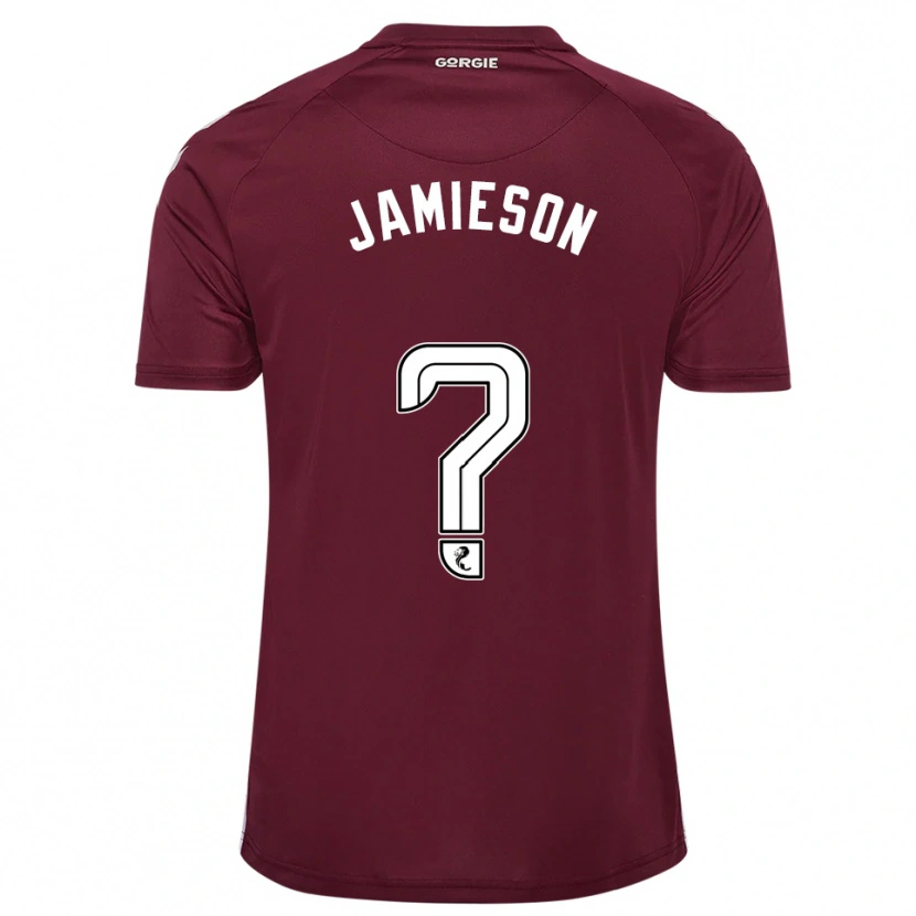 Danxen Mænd Finlay Jamieson #0 Burgunder Hvid Hjemmebane Spillertrøjer 2025/26 Trøje T-Shirt