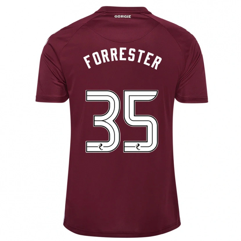 Danxen Mænd Adam Forrester #35 Burgunder Hvid Hjemmebane Spillertrøjer 2025/26 Trøje T-Shirt