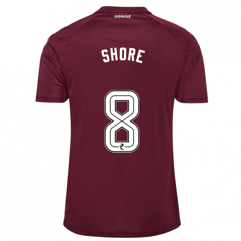 Danxen Mænd Eilidh Shore #8 Burgunder Hvid Hjemmebane Spillertrøjer 2025/26 Trøje T-Shirt