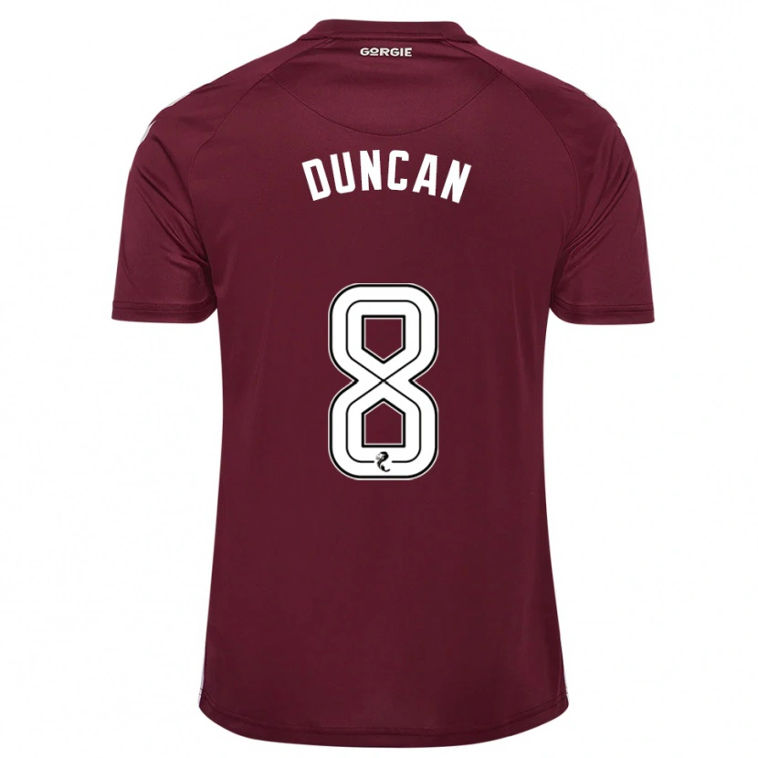 Danxen Mænd Ryan Duncan #8 Burgunder Hvid Hjemmebane Spillertrøjer 2025/26 Trøje T-Shirt