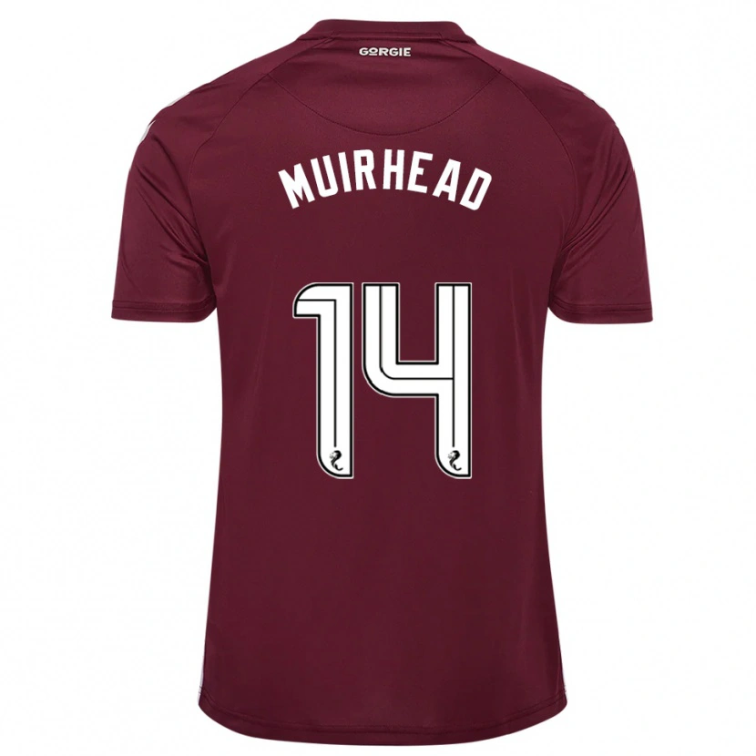 Danxen Mænd Owen Muirhead #14 Burgunder Hvid Hjemmebane Spillertrøjer 2025/26 Trøje T-Shirt