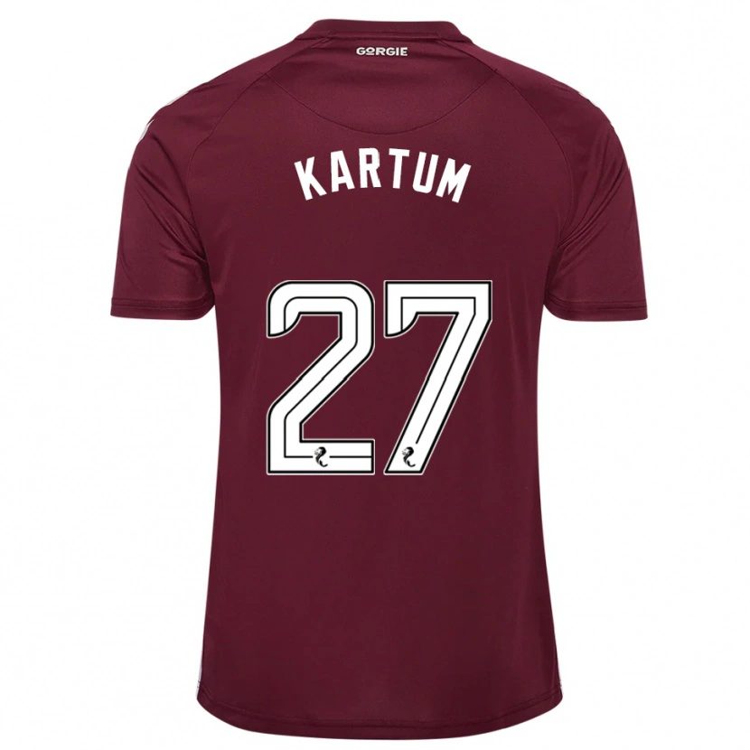 Danxen Mænd Sander Kartum #27 Burgunder Hvid Hjemmebane Spillertrøjer 2025/26 Trøje T-Shirt
