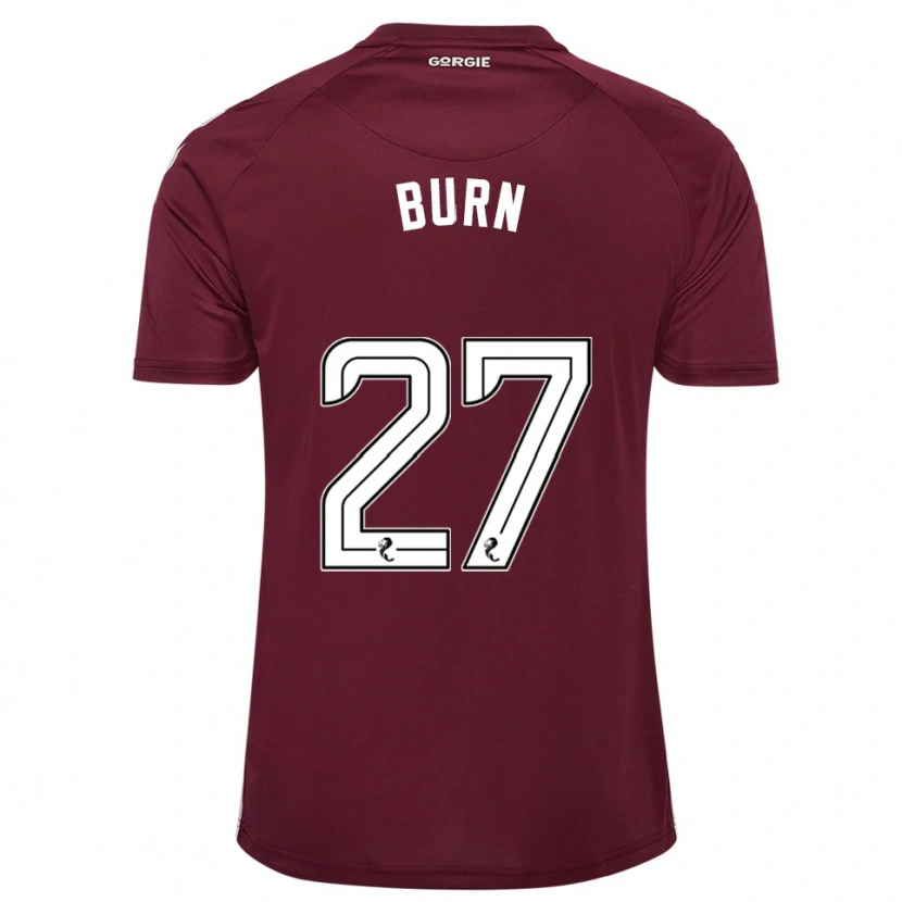 Danxen Mænd Gregor Burn #27 Burgunder Hvid Hjemmebane Spillertrøjer 2025/26 Trøje T-Shirt