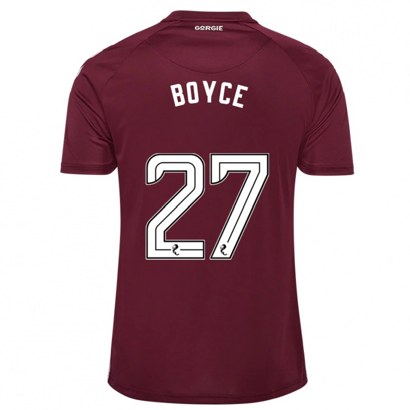 Danxen Mænd Liam Boyce #27 Burgunder Hvid Hjemmebane Spillertrøjer 2025/26 Trøje T-Shirt