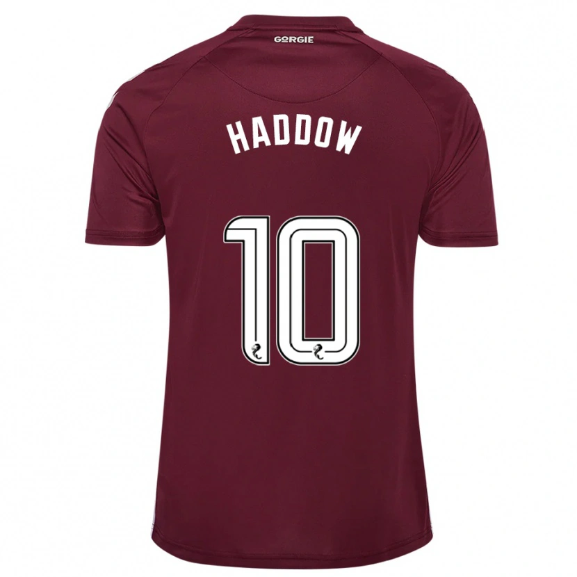 Danxen Mænd Aiden Haddow #10 Burgunder Hvid Hjemmebane Spillertrøjer 2025/26 Trøje T-Shirt
