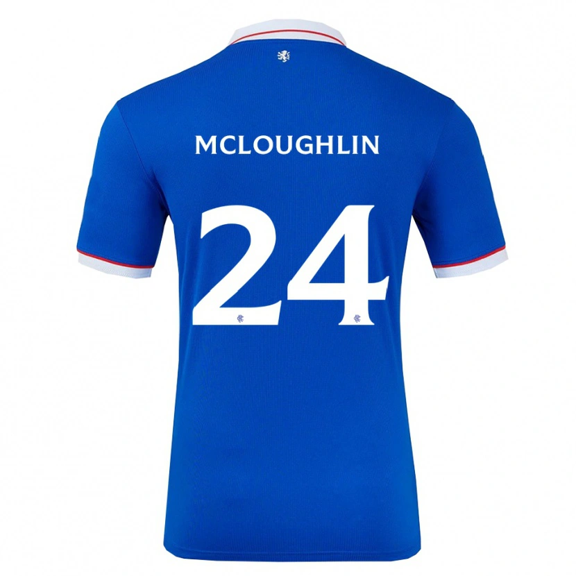 Danxen Mænd Olivia Mcloughlin #24 Blå Hvid Hjemmebane Spillertrøjer 2025/26 Trøje T-Shirt