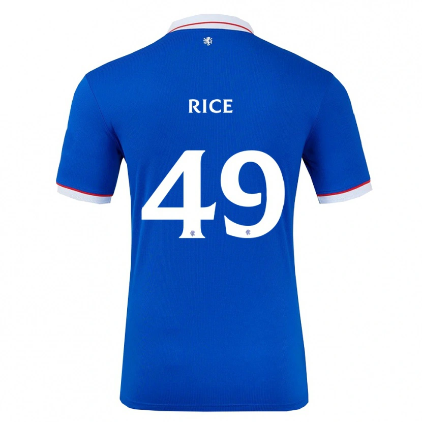 Danxen Mænd Bailey Rice #49 Blå Hvid Hjemmebane Spillertrøjer 2025/26 Trøje T-Shirt