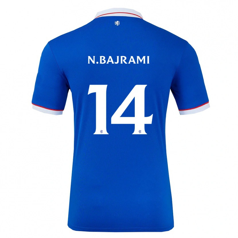 Danxen Mænd Nedim Bajrami #14 Blå Hvid Hjemmebane Spillertrøjer 2025/26 Trøje T-Shirt
