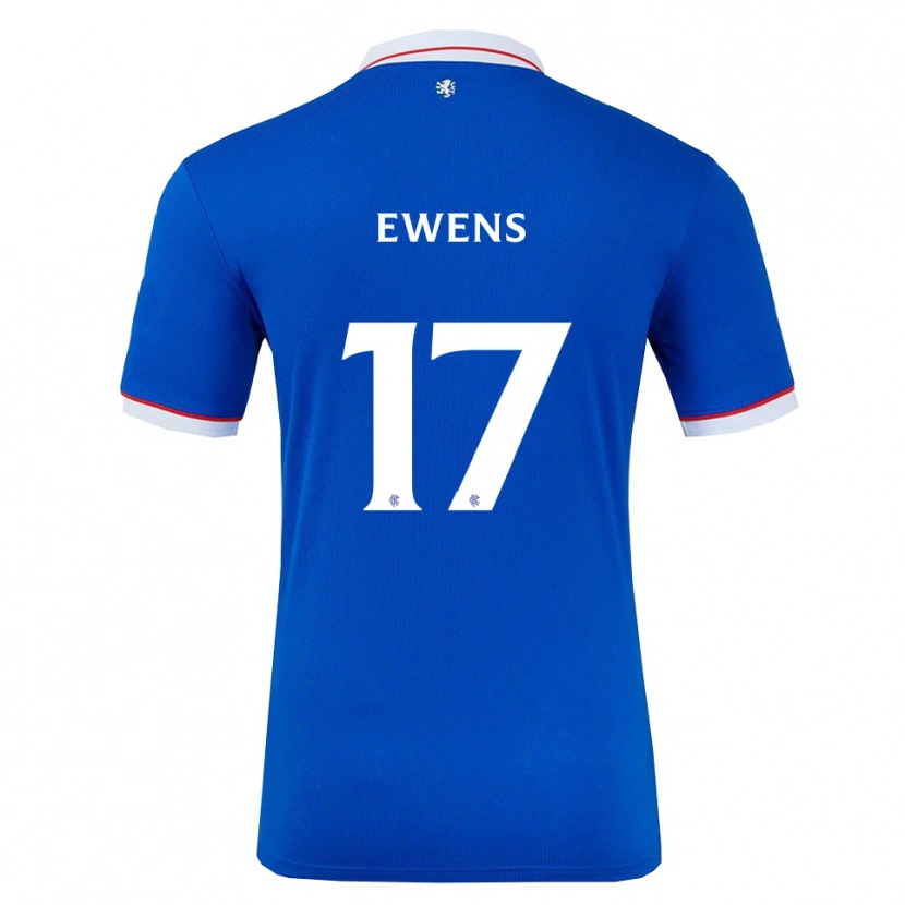 Danxen Mænd Sarah Ewens #17 Blå Hvid Hjemmebane Spillertrøjer 2025/26 Trøje T-Shirt