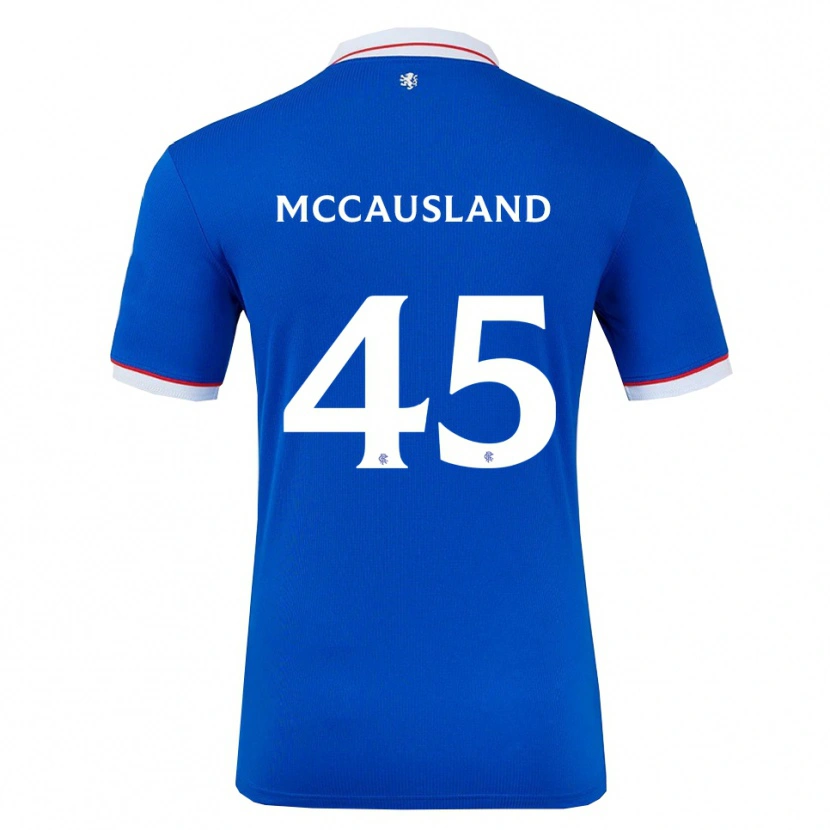Danxen Mænd Ross Mccausland #45 Blå Hvid Hjemmebane Spillertrøjer 2025/26 Trøje T-Shirt