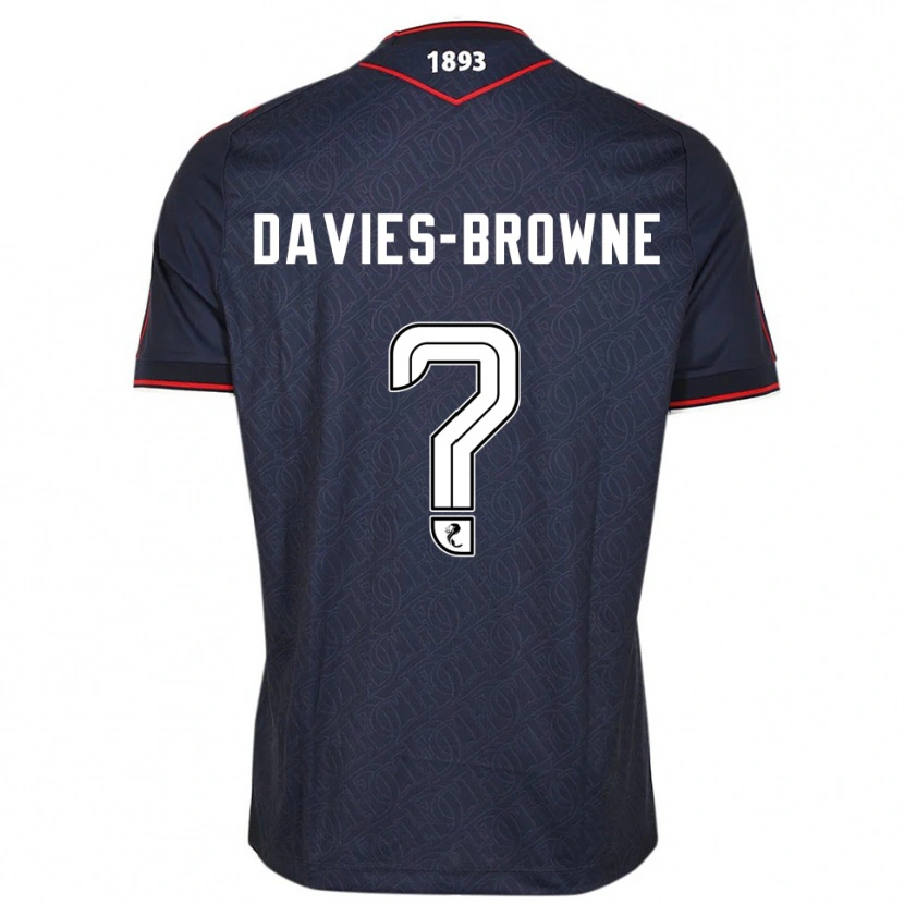 Danxen Mænd Tobias Davies-Browne #0 Marineblå Hvid Hjemmebane Spillertrøjer 2025/26 Trøje T-Shirt