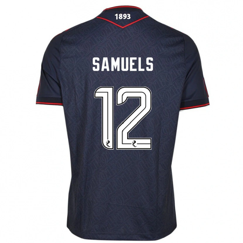 Danxen Mænd Imari Samuels #12 Marineblå Hvid Hjemmebane Spillertrøjer 2025/26 Trøje T-Shirt