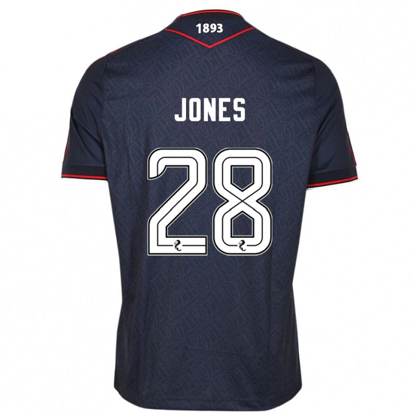 Danxen Mænd Callum Jones #28 Marineblå Hvid Hjemmebane Spillertrøjer 2025/26 Trøje T-Shirt