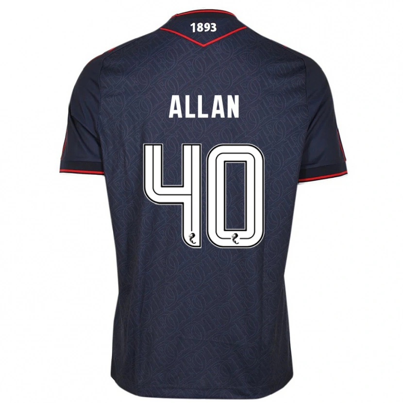 Danxen Mænd Finlay Allan #40 Marineblå Hvid Hjemmebane Spillertrøjer 2025/26 Trøje T-Shirt