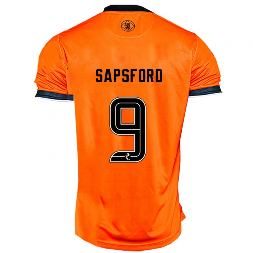 Danxen Mænd Zachary Sapsford #9 Orange Sort Hjemmebane Spillertrøjer 2025/26 Trøje T-Shirt