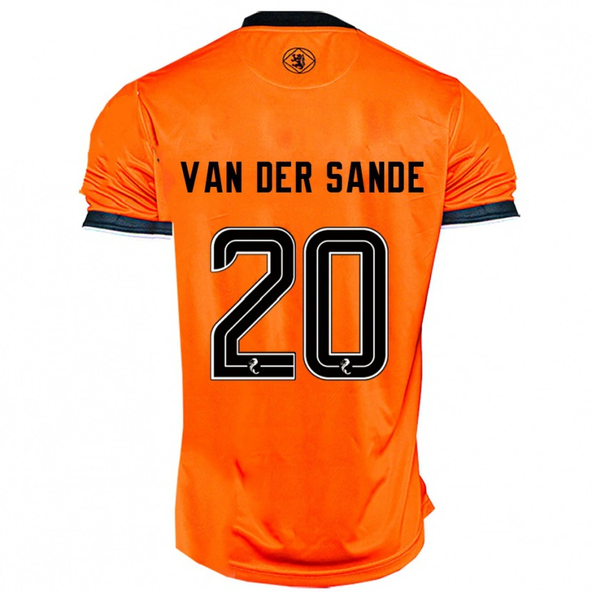 Danxen Mænd Jort Van Der Sande #20 Orange Sort Hjemmebane Spillertrøjer 2025/26 Trøje T-Shirt