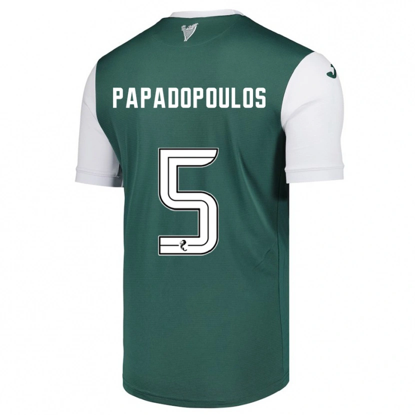 Danxen Mænd Stacey Papadopoulos #5 Grøn Hvid Hjemmebane Spillertrøjer 2025/26 Trøje T-Shirt