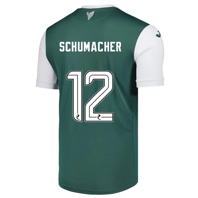Danxen Mænd Noa Schumacher #12 Grøn Hvid Hjemmebane Spillertrøjer 2025/26 Trøje T-Shirt